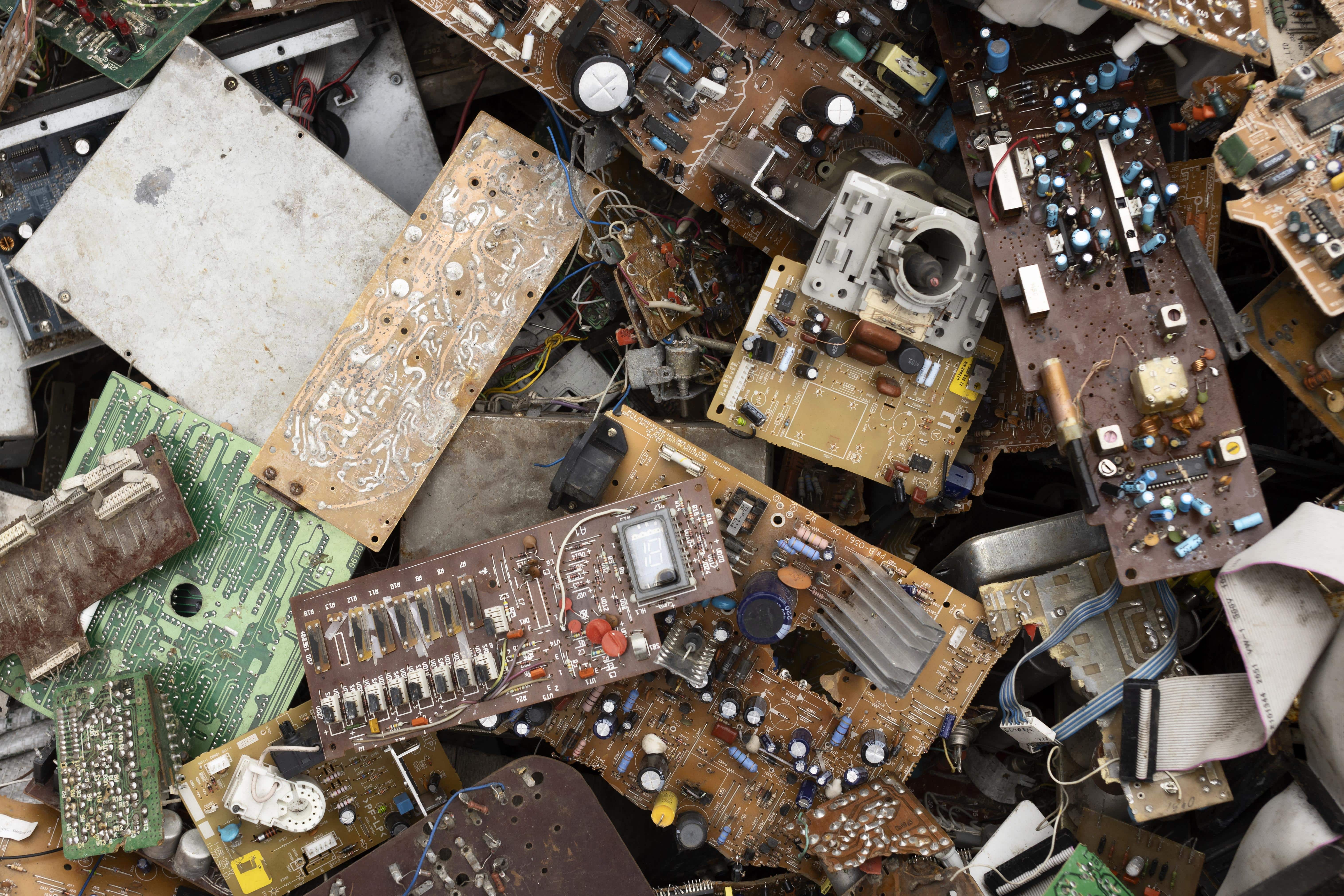 pile of old unsused electronics